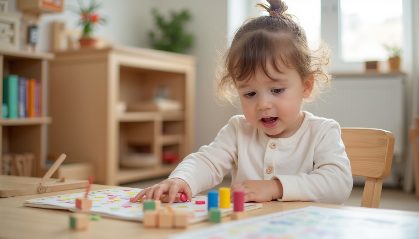 Copii fericiți într-o scoala Montessori, explorând materiale educaționale